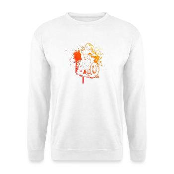 Ein Must Have für echte Motocross - Unisex Pullover - Weiß - Vorne - Alina (178cm) & Michal (187cm)