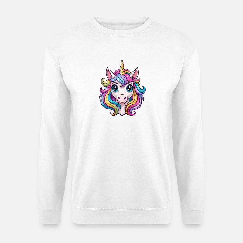 Einhorngesicht - Unisex Pullover - Weiß