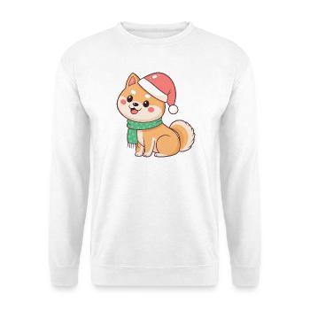 Shiba Christmas in Hat and Scarf - Unisex Sweatshirt - white - Front