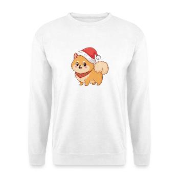 Hunde-Weihnachtszauberer - Unisex Pullover - Weiß - Vorne - Alina (178cm) & Michal (187cm)