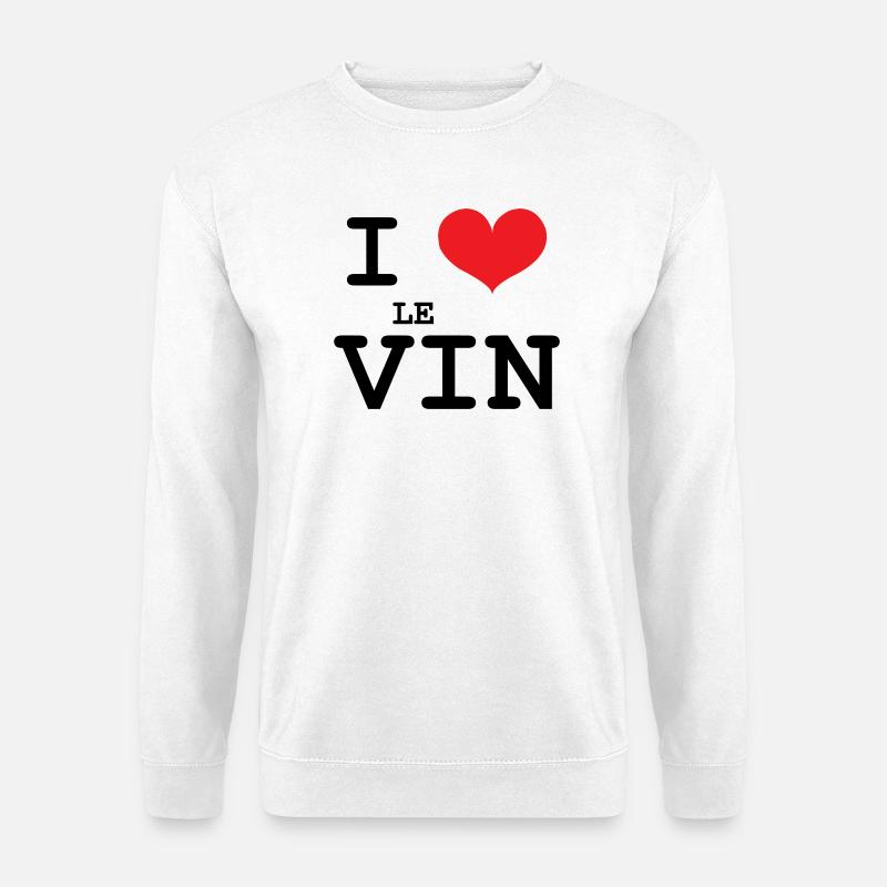 Ich liebe Wein / Alkohol - Unisex Pullover - Weiß