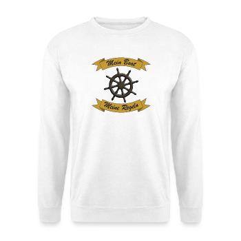 My Boat, My Rules - Skipper Fun Gift - Unisex Sweatshirt - white - Front