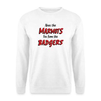 near marmots, far from badgers - Unisex Sweatshirt - white - Front