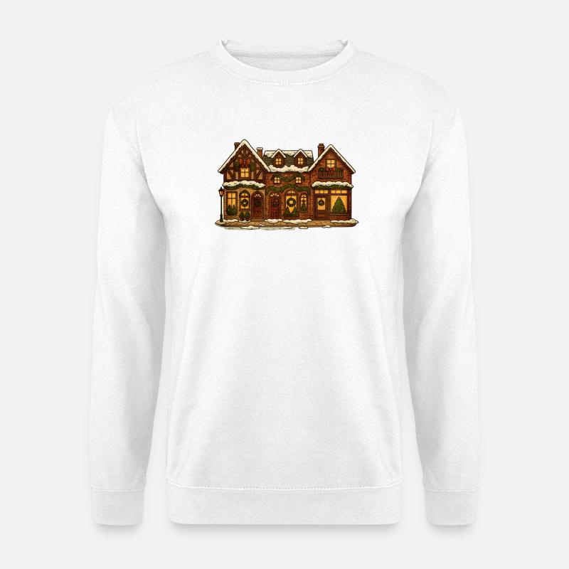 Winterliches Weihnachtsdorf - Unisex Pullover - Weiß