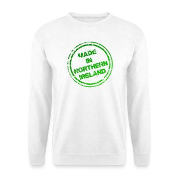 N. Irish Pride Tee -  "Made in N. Ireland" Logo - Unisex Sweatshirt - white - Front