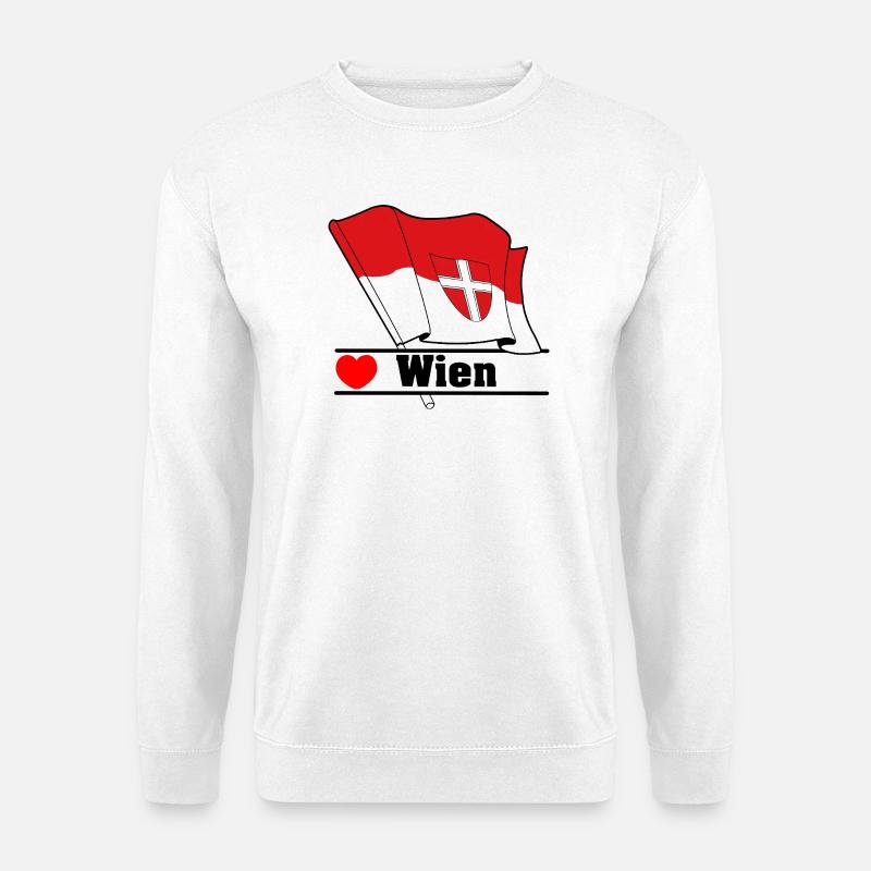 Wiener Flagge mit Herz - Unisex Pullover - Weiß