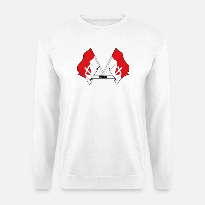 Wiener Flaggen mit Text - Unisex Pullover - Weiß