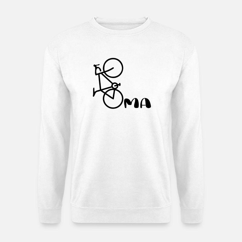 Oma Radfahrerin Fahrrad - Unisex Pullover - Weiß