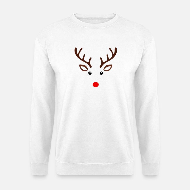 Minimales Rentiergesicht - Unisex Pullover - Weiß