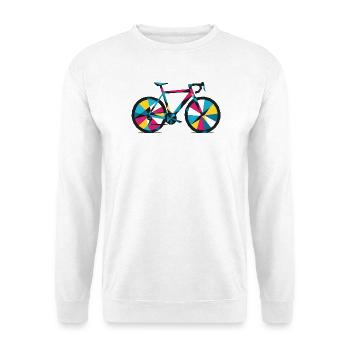 Buntes geometrisches Fahrrad - Unisex Pullover - Weiß - Vorne