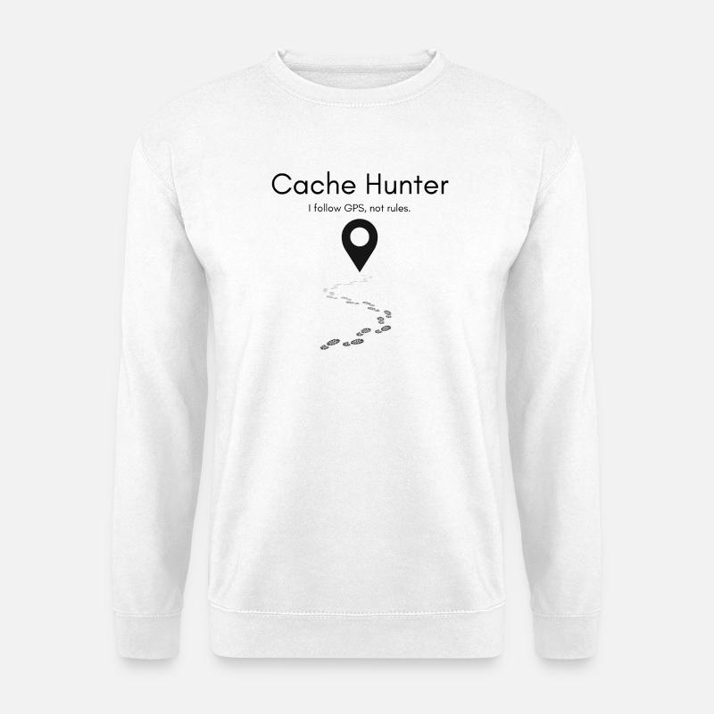 Cache Hunter Shirt – GPS Abenteuer Outdoor - Unisex Pullover - Weiß
