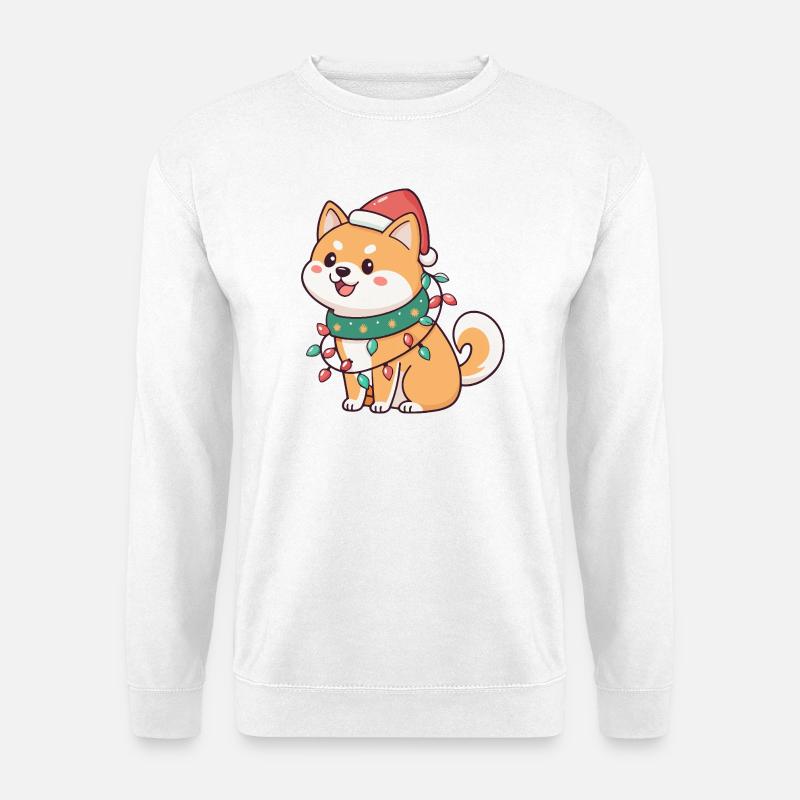 Helle, festliche Shiba - Unisex Pullover - Weiß