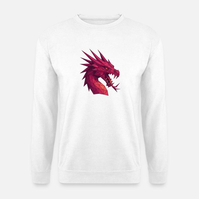Magenta Geometrischer Drachen - Unisex Pullover - Weiß