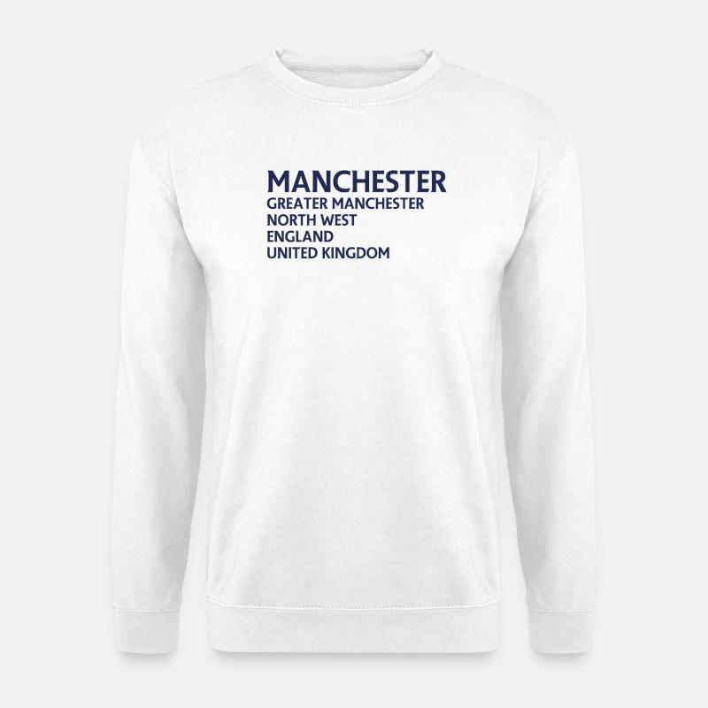 Manchester – England Lyric Design - Unisex Pullover - Weiß