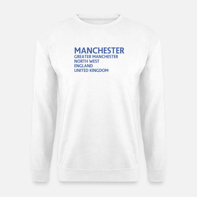 Manchester – England Lyric Design - Unisex Pullover - Weiß