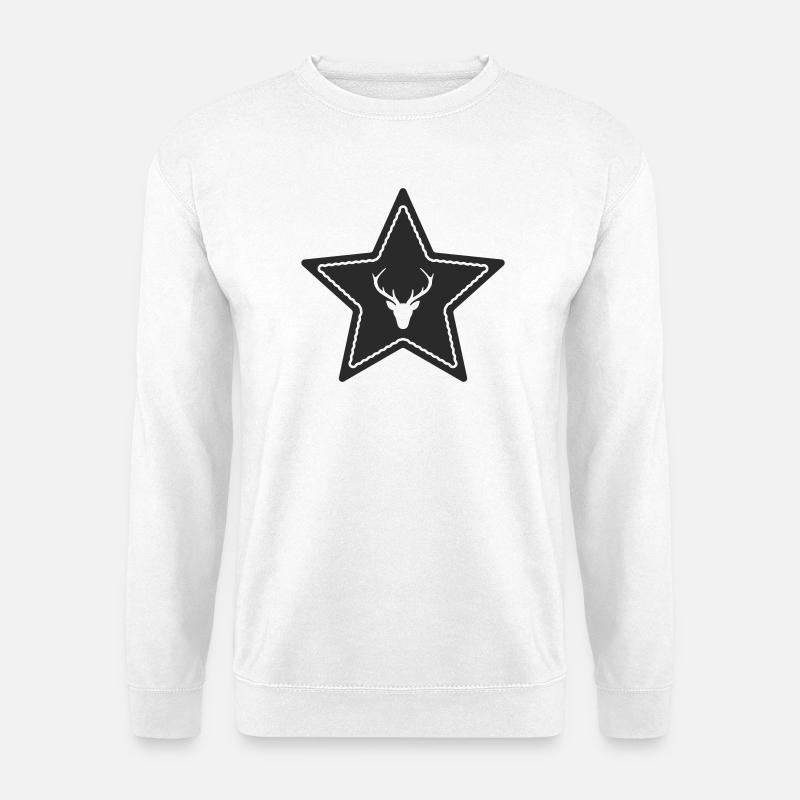 Stern Hirsch-Emblem - Unisex Pullover - Weiß