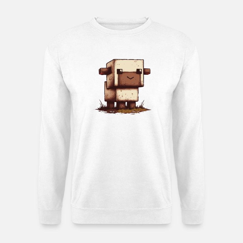 Pixel Schaf Retro Look - Unisex Pullover - Weiß