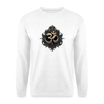 Goldenes Om Symbol mit kunstvollem Ornament - Unisex Pullover - Weiß - Vorne