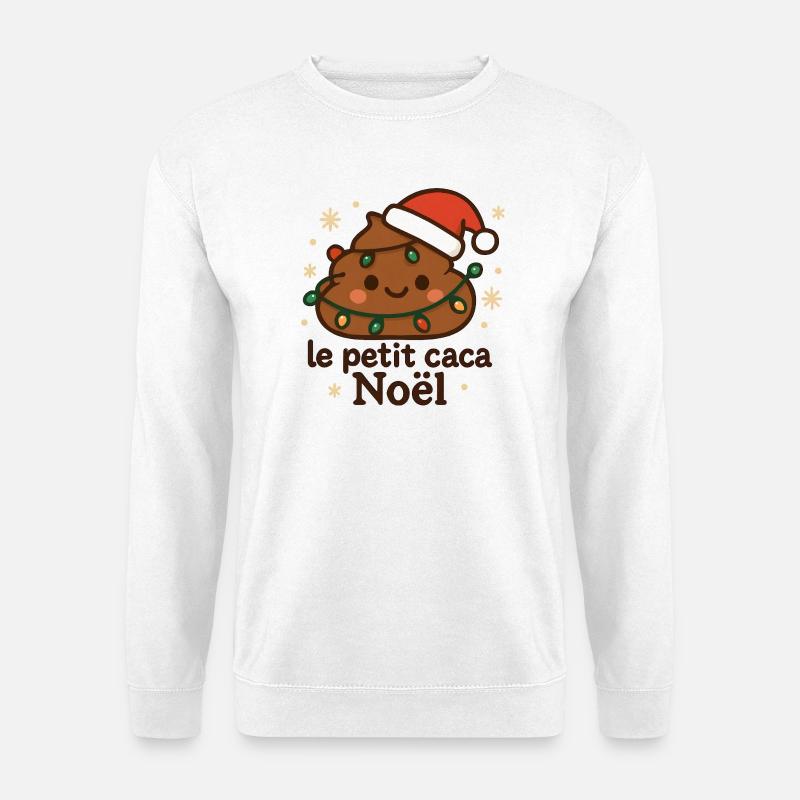 Petit cacao Noël éclairé avec guirlande - Sweat-shirt Unisexe - blanc