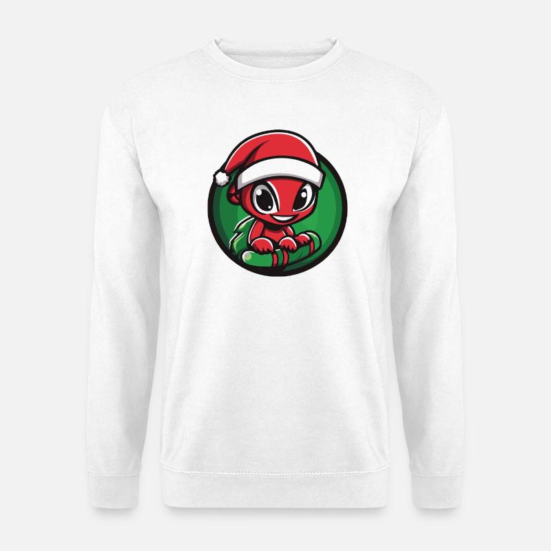 Ameise mit Santa-Hut - Unisex Pullover - Weiß