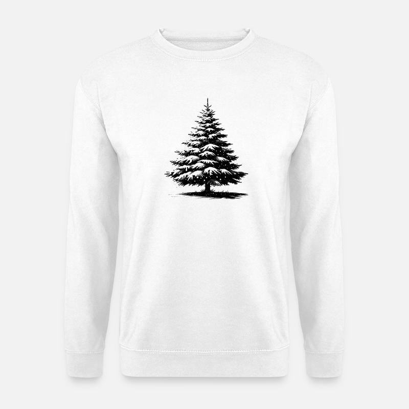 Schneebedeckte Weihnachtskiefer - Unisex Pullover - Weiß