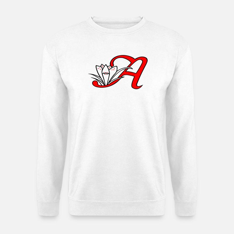 Letter A Initial - Unisex Sweatshirt - white