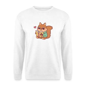 Cute Squirrel Reading A Book - Unisex Sweatshirt - white - Front