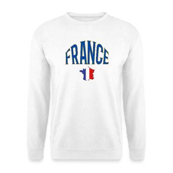 France - Unisex Pullover - Weiß - Vorne