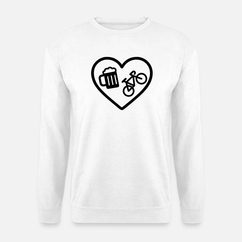 Heart Bike Bier - Unisex Pullover - Weiß