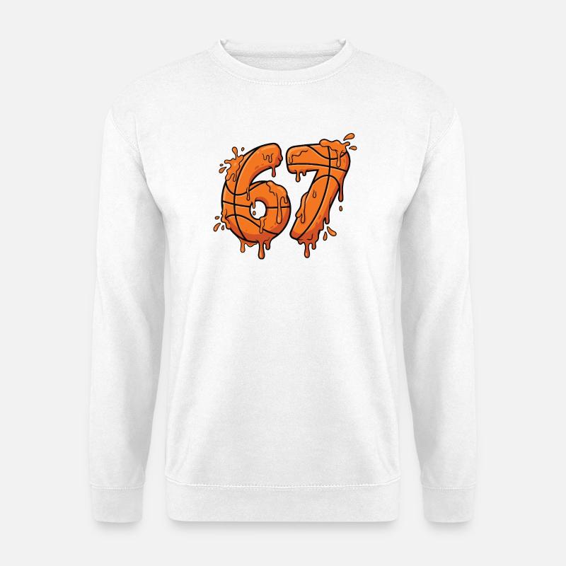 67 Meme-Basketball-Graffiti - Unisex Pullover - Weiß
