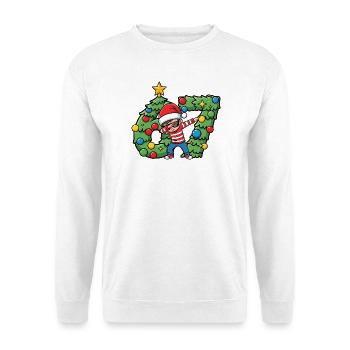 Tapoter le Père Noël 67 sur la couronne de Noël - Sweat-shirt Unisexe - blanc - Devant