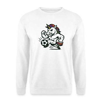 Power Unicorn Soccer Mascot Sprinting Fast - Unisex Sweatshirt - white - Front