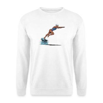 Swimmer Jump on Surfboard - Unisex Sweatshirt - white - Front