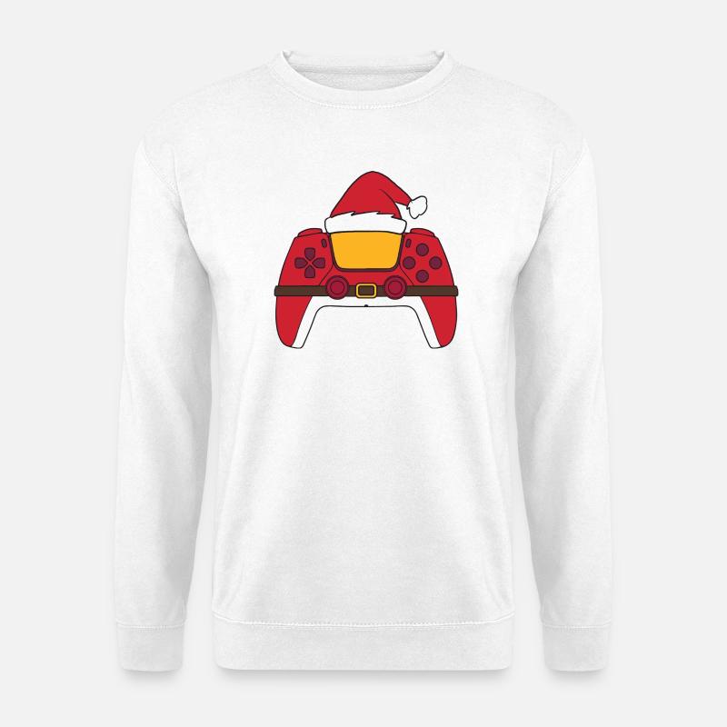 Weihnachtsmann-Videospiel-Controller, Weihnachtsma - Unisex Pullover - Weiß