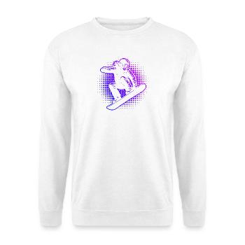 Neon Snowboarder Retro Vaporwave - Sweat-shirt Unisexe - blanc - Devant
