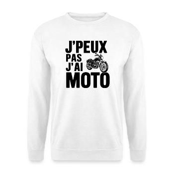 J-peux_pas_J-ai_Moto - Sweat-shirt Unisexe - blanc - Devant