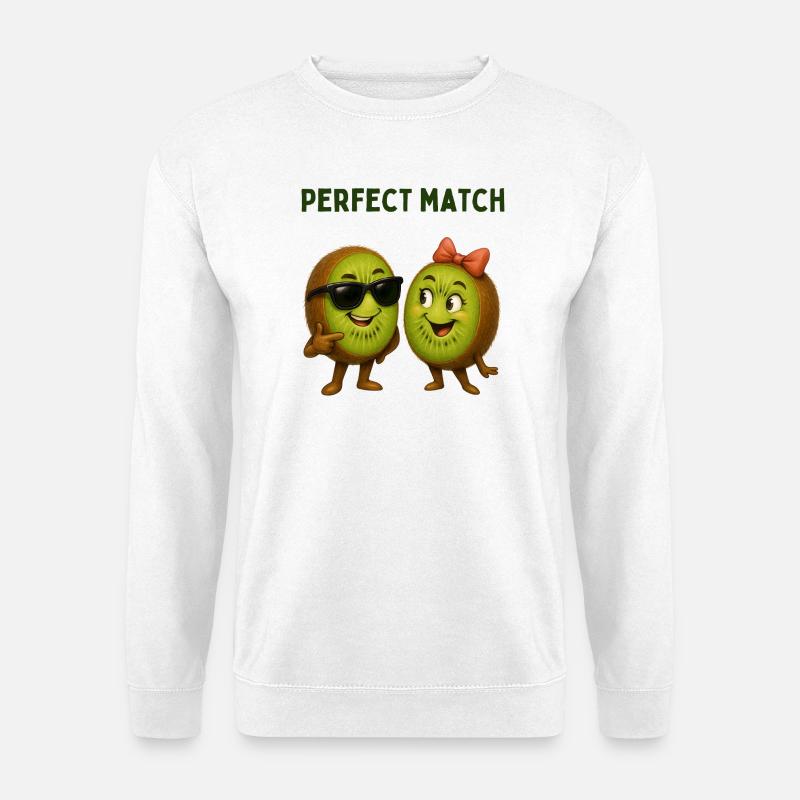 Kiwi Liebespaar Perfect Match - Unisex Pullover - Weiß