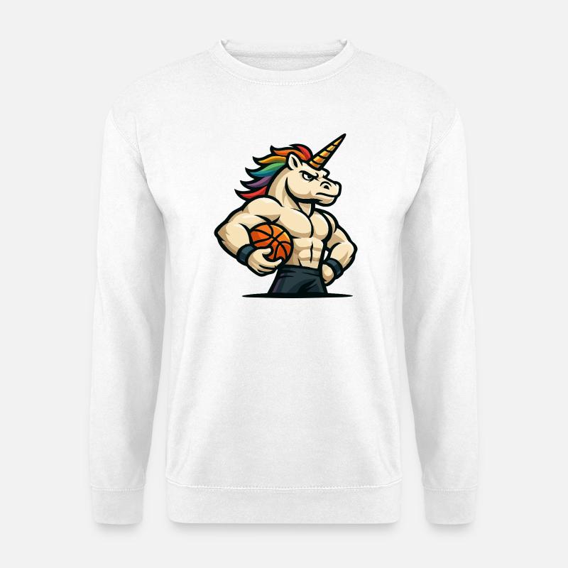 Regenbogen-Einhorn-Reifen - Unisex Pullover - Weiß