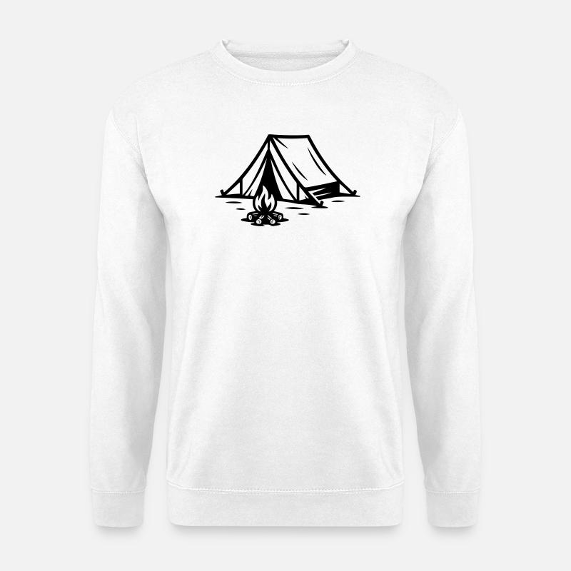 Zelt Lagerfeuer - Unisex Pullover - Weiß