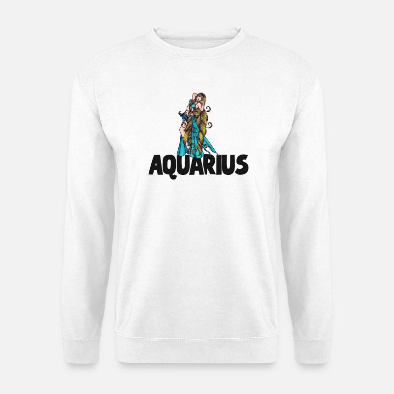 Wassermann-Jungfrau im Aqua-Flow - Unisex Pullover - Weiß