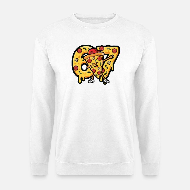 Pizza Dabbing 67 Slice Hugger - Unisex Pullover - Weiß