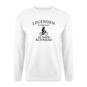 Légendes faisant du vélo de route : dicton - Sweat-shirt Unisexe - blanc - Devant