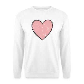 Zartes Pinkes Herz - Unisex Pullover - Weiß - Vorne
