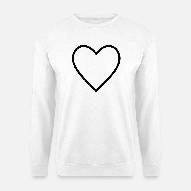 Herz Lineart - Unisex Pullover - Weiß
