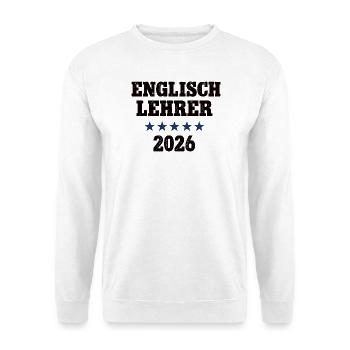 Professeur d’anglais 2026 École d’anglais - Sweat-shirt Unisexe - blanc - Devant