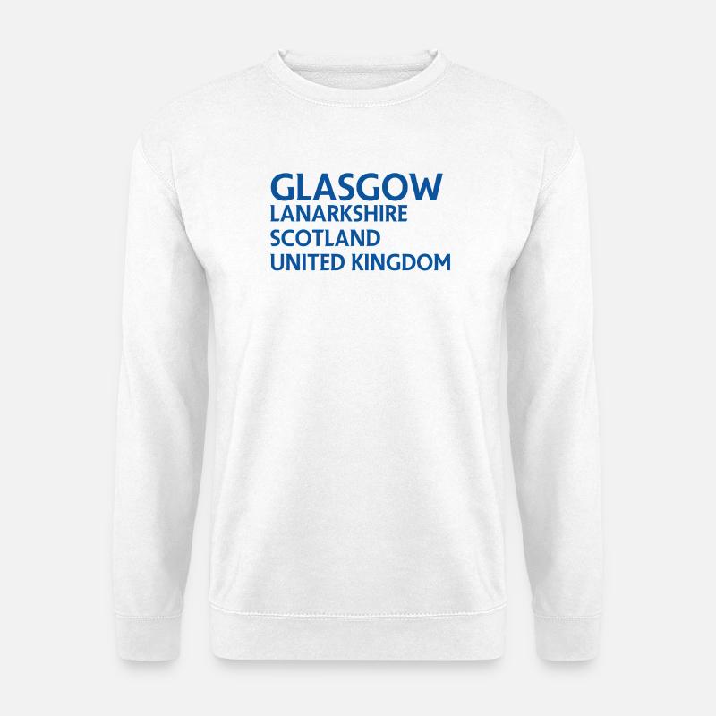 Glasgow – Scotland Textdesign - Unisex Pullover - Weiß