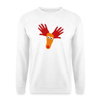 Tête de renne avec museau orange - Sweat-shirt Unisexe - blanc - Devant