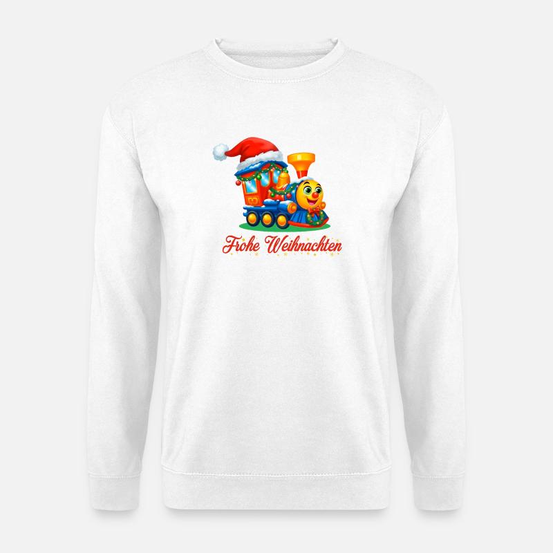 Weihnachtlicher Kinderzug – Merry Christmas Train - Unisex Pullover - Weiß
