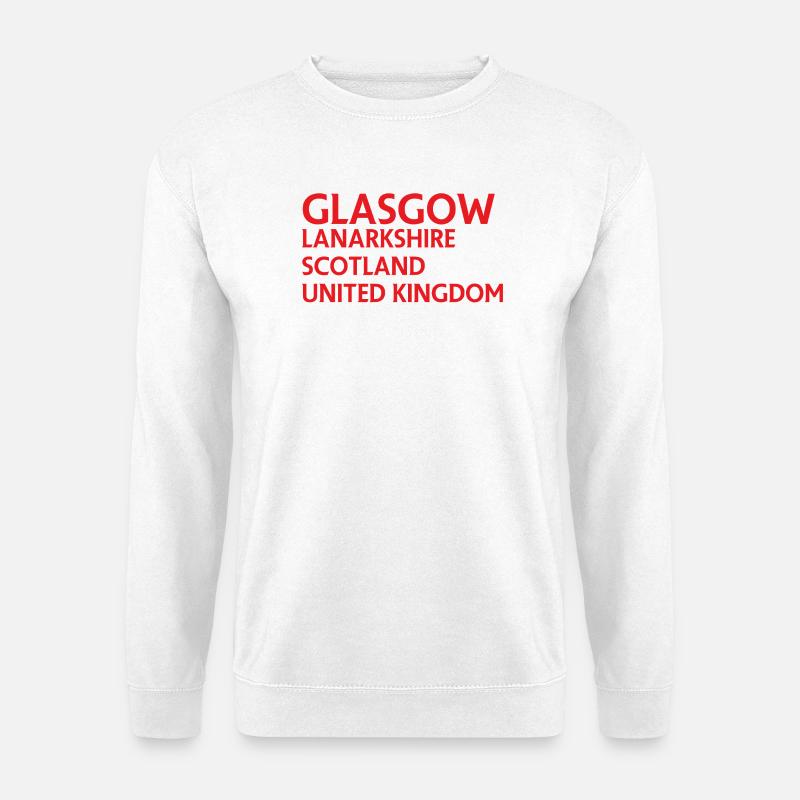 Glasgow – Scotland Textdesign - Unisex Pullover - Weiß