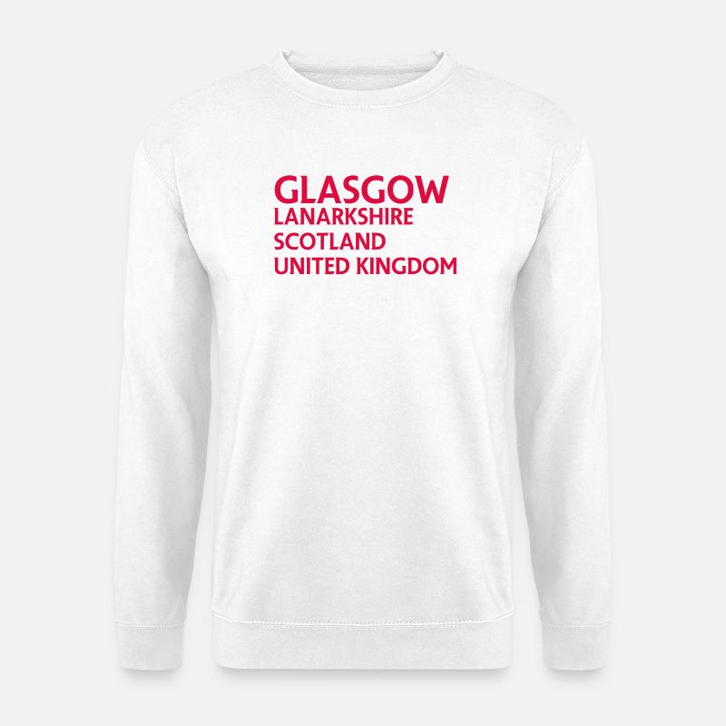 Glasgow – Scotland Textdesign - Unisex Pullover - Weiß
